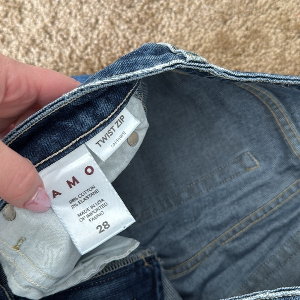 AMO Twist Zip Sapphire Wash Skinny Ankle Jeans - Picture 7 of 11